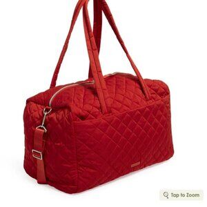 Vera Bradley Large Travel Duffel in Cardinal Red NWT Performance twill